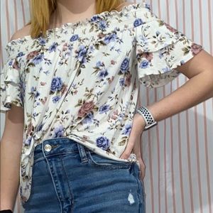 Floral off the shoulder top